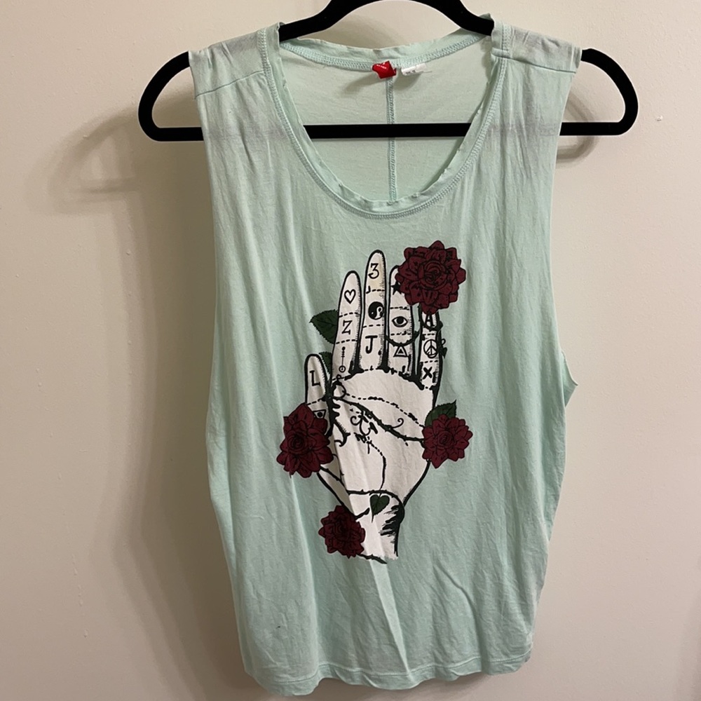 Divided by H&M Tank Top Size 12 Color Green White